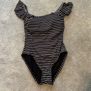 Vince Camuto Black and White Striped Women’s Swimsuit
